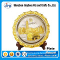 Craft Love Theme and Plated Technique 3d round gold souvenir plate